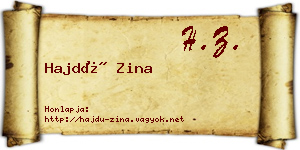 Hajdú Zina névjegykártya