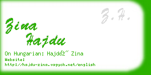 zina hajdu business card
